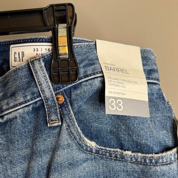 Gap high-rise barrel jeans size 33 or 16 regular - Picture 2 of 7
